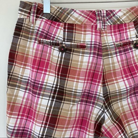 Bass Bermuda shorts, high waisted,  💯 cotton plaid - Picture 5 of 7